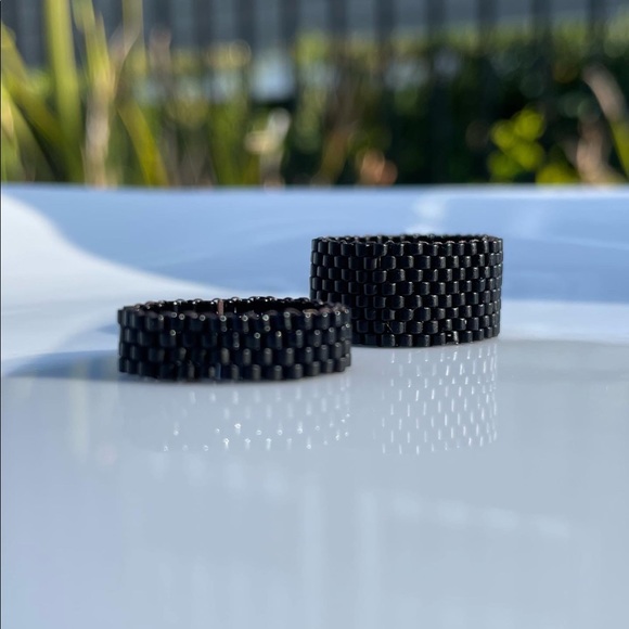 Set of 2 handmade beaded rings, peyote rings. Miyuki Delicate seed bead - Picture 4 of 4